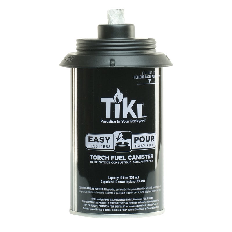 TiKi طقم عبوات بديلة لمشاعل تيكي عدد 4 - عبوات وقود معدنية قابلة لإعادة التعبئة مع نظام صب سهل، 12 أونصة - ملحقات إضاءة خارجية مقاومة للعوامل الجوية للباحات والحدائق والأرصفة - Image 2